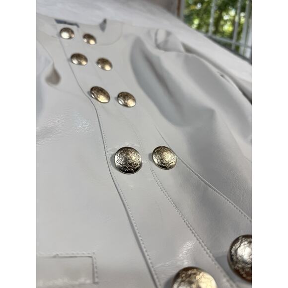 Susan Graver Women's Faux Leather Long Sleeve Jacket Pale Stone Size 8 - Picture 4 of 8